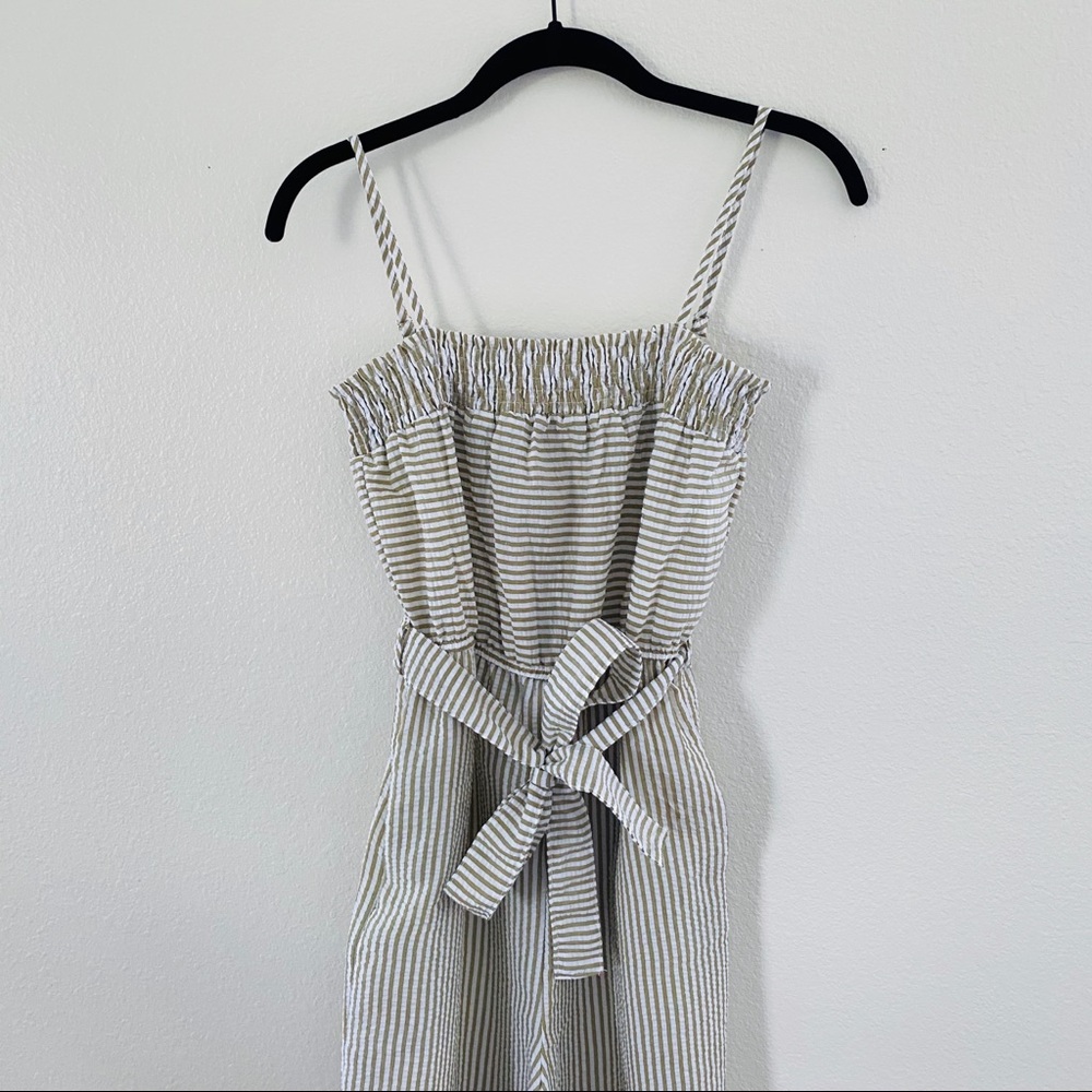 Green Striped Jumpsuit